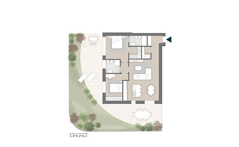Trilocale con Giardino